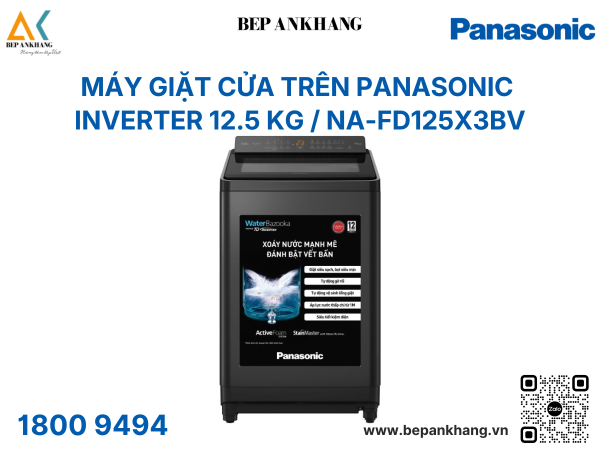 Máy giặt cửa trên Panasonic Inverter 12.5 kg / NA-FD125X3BV